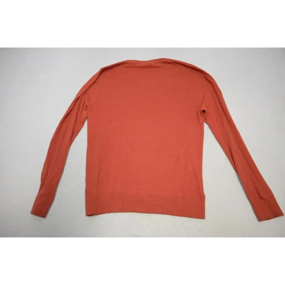 Banana Republic Casual Cotton Blend V Neck Sweater‎ Burnt Orange Mens Sz Large
